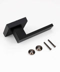 Beefy Heavy Duty Half Dummy Lever Matte Black Non Turning Interior Door Handle for Closets with screws and covers shown