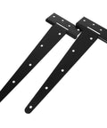Beefy Heavy Duty T Shape Iron Door Hinges With Easy Adjustments And High Load Capacity 12 Inch Black Slotted Ball Bearing Hinges 2 Pack