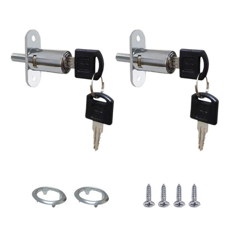 Real Deal Push Plunger Drawer Locks Built Dang Tough With Wear Proof Chrome Plated Zinc, keys and mounting screws included.