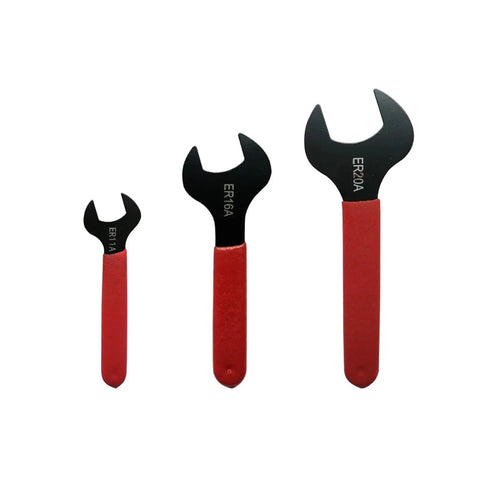 Heavy Duty ER11 A Type Collet Chuck Holder With Spindle Nut Wrench For CNC Milling Machine And Lathe Tools, red handled spanner wrenches.