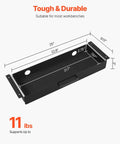 Heavy Duty Under Desk Drawer Slide Out Smooth Glide Hidden Counter Storage For Office And Home Sit Stand Workstation Slick Black Metal dimensions