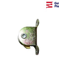 Side view of Heavy Duty Cam Cleat Assembly For Internal Halyard Flagpole - Replacement Cam Style Locking Cleat With Galvanized Housing, Silver Gold Finish, 2 Inch Bolt Centers, Fits Up To 5/16 Inch Rope, Hardware Not Included.