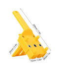 Precision Woodworking Dowel Jig Kit With Rugged Metal Bushings And A Straight Shooter Handle For No Sweat Diy Joinery That Delivers Dead On Accuracy Daily, yellow alignment tool with measurements.