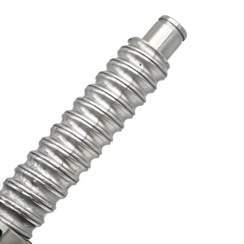 Detail view of Beefy End Machined SFU2505 Ball Screw With Flange Nut For Z Axis Positioning on motion rail, 750mm length, 25mm dia
