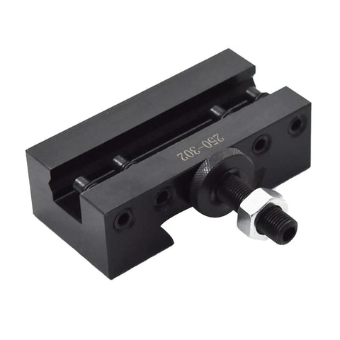 Rock Solid Wedge Type Piston Quick Change Tool Holder For Cnc Lathe And Home Metal Shops, 3/4 inch black steel construction.