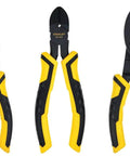 Image of a Heavy Duty 3 Piece Pliers Set With 6 Inch Diagonal 6 Inch Long Nose And 6 Inch Slip Joint Pliers Featuring Induction Hardened Cutting Edges