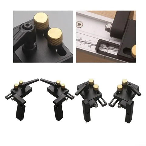 Miter Track Stop For Router Table, Heavy Duty Aluminum T Slot Limiter With 19mm Slot showing adjustable knobs and clamps
