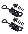 Heavy Duty Adjustable Metal Toggle Latch Clamps With Quick Release And Lock Hole 180 Kg Capacity 2 Pack Black Medium