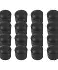 Rubber Furniture Leg Pads With Shock Absorbing Non Slip Round Bottom Protectors, black, for chairs, tables, and sofas in rows