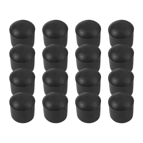 Rubber Furniture Leg Pads With Shock Absorbing Non Slip Round Bottom Protectors, black, for chairs, tables, and sofas in rows