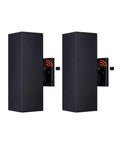 Outdoor Porch Light 2 Pack Dusk to Dawn Photocell Sensor Wall Sconces, Matte Black Aluminum Rectangular Tubes, Tempered Glass Cover