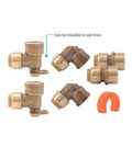 Shower And Tub Connection Kit With Push To Connect Brass Fittings For PEX Copper CPVC PERT HDPE Piping In Tight Spaces DIY Friendly