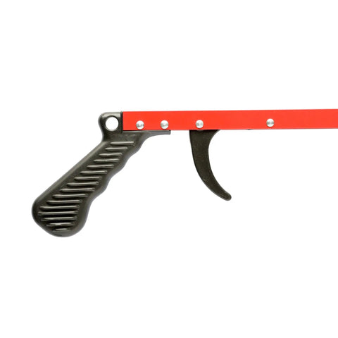 Red 26 Inch Reacher Tool, Lightweight Aluminum Grabber For Trash And Garden, Magnetic Tip, 3 Inch Jaw, Grips Objects Up To 1 Pound, Portable Reaching Assist, Dressing Aid, 2 Pack