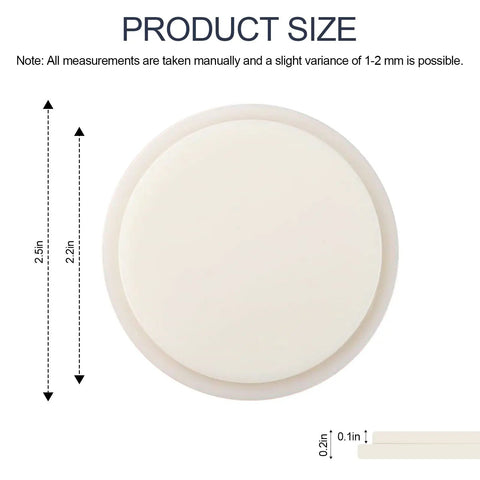 Zero Clearance Band Saw Table Insert Set showing nylon insert dimensions with 2.2in diameter, fits most bandsaws, four pack