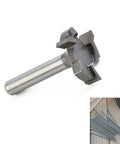 Beefy Carbide Tipped CNC Spoilboard Surfacing Router Bit With One Quarter Inch Shank shown from the side