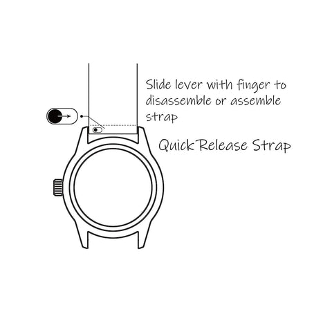 Diagram showing 22Mm Quick Release Watch Band Spring Bars Pins Stainless Steel 316L Double Flange installation on a watch case.