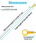Dimensions of Ford Engine Oil Dipstick Replacement For Escape 2009 2012 Fusion 2006 2012 Lincoln Zephyr Mercury Mariner Milan 2006 2011 3.0L V6 OE 921061 6E5Z6750AC, showing handle and measurement area.