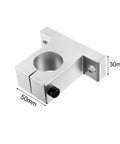 35mm Aluminum Linear Motion Rail Clamp And Rail Guide Support for 35mm diameter shaft, front view, with dimensions