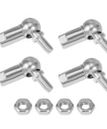 Ball Head Joint Rod End Bearing Set M6 Right Thread Ball Socket Universal Joints Carbon Steel With Zinc Plating Heavy Duty Durable Auto Grade Fittings For Automotive Hinged Doors Cabinets Cupboards, 4pcs with nuts