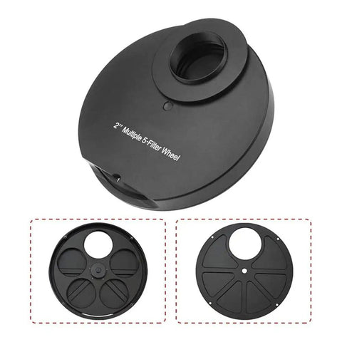 1.25 To 2 Inch Eyepiece Filter Wheel With Locking Ring Full Metal Construction For Astronomical Telescopes Quick Change Pro