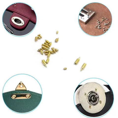 240 Pcs Nickel Plated Tip Screws For Leather Accessories DIY Ready Kit In 12 Sizes M2x3 To M3x8 Cross Slot Belt Screws