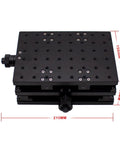 Premium Manual 2D Precision Slide Table Delivering Hella Smooth XY Axis Positioning For Laser Marking And Engraving Projects close-up, 210x150mm size.
