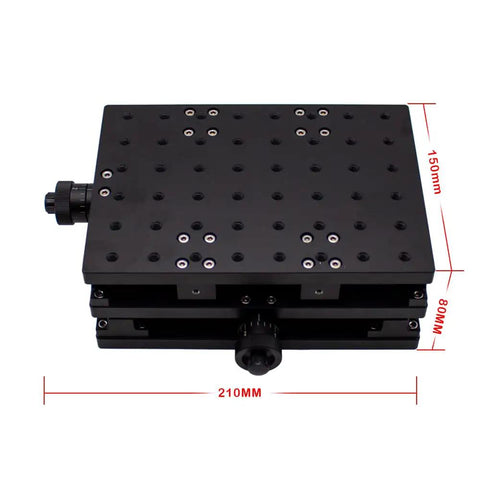 Premium Manual 2D Precision Slide Table Delivering Hella Smooth XY Axis Positioning For Laser Marking And Engraving Projects close-up, 210x150mm size.