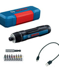 4V Max USB C Rechargeable Screwdriver With Dual Activation For On The Go Use Ultra Compact Design Lightweight Under 1 Lb Universal Bit Locker 8 Torque Settings And LED Worklight For Tight Spaces And Quick Fixes with case and accessories