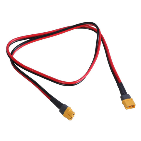 Top Shelf Heavy Duty Male To Female Extension Cord Pure Copper Core Delivers Rock Solid Contacts For Rc Rigs And Battery Packs At 12Awg 16 Feet Long showing red and black 16 ft extension cable with male and female connectors.