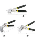 Sheet Metal Bending Pliers Hand Seamer Pro Grade Wide Jaw For 80mm Elbow And 150mm Straight Bends, multiple views