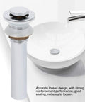 ZAWELIYO Copper Pop Up Drain Stopper Kit, 19cm (Small Bounce Without Holes) displayed with a white sink.