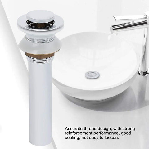 ZAWELIYO Copper Pop Up Drain Stopper Kit, 19cm (Small Bounce Without Holes) displayed with a white sink.