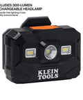 Type 2 Non Vented Full Brim Hard Hat With Rechargeable 300 Lumen Headlamp showing front view of detachable light