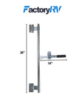 36-inch Heavy Duty Cam Bar Lock Assembly For Side Door Of Enclosed Trailer with zinc finish shown in front view.