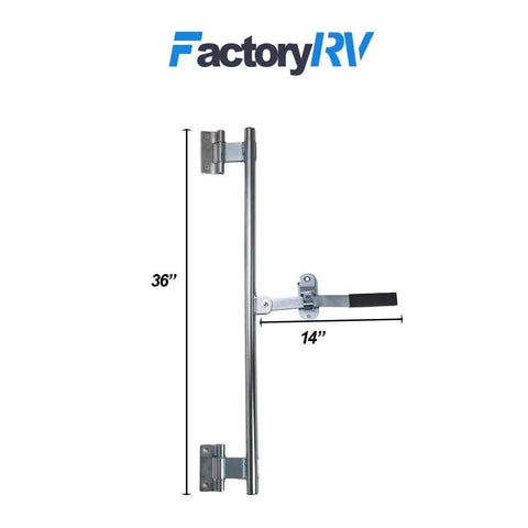 36-inch Heavy Duty Cam Bar Lock Assembly For Side Door Of Enclosed Trailer with zinc finish shown in front view.