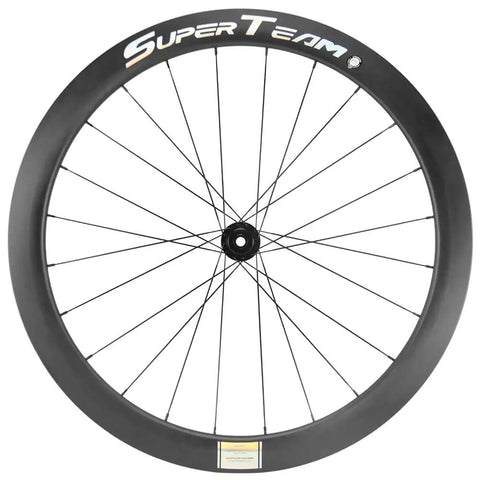 Carbon Disc Brake Wheelset 700c 50mm By 25mm Tubeless Ready For Road Biking Paint Free Finish Toray T700 Fiber EN Certified