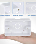 Low Profile Wall Outlet Box For Easy Home Wiring Install No Fuss Junction Box Made From Durable ABS Plastic For Safe Reliable Electrical Connection Everyday Use, white ABS, 4.72 in