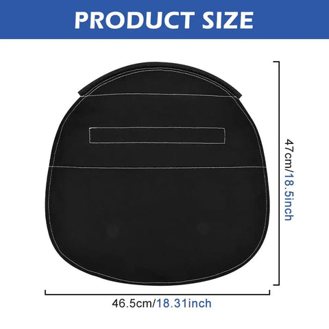 Size diagram of Welding Helmet Cover Pro Grade Extended Head Cover With Press Fit Seal Full Protection Cotton, 47x46.5cm, black.