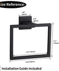 Dope Modern Black Towel Holder Made From SUS304 Stainless Steel Rustproof And Heavy Duty Wall Mount Towel Ring with dimensions