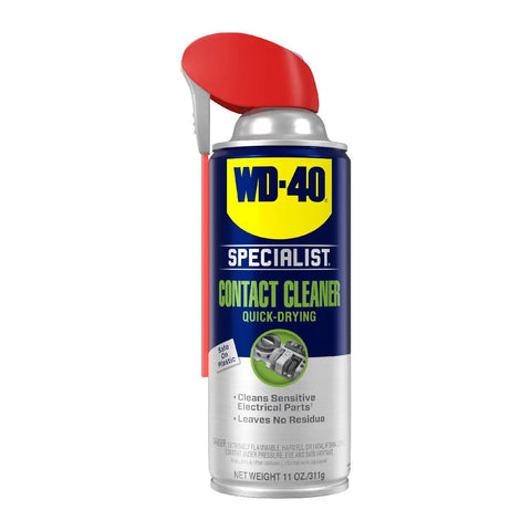 Electronics Contact Cleaner Spray 11 Oz Six Pack Quick Dry Residue Free Formula For Sensitive Electrical Equipment Cleans Oil Dirt Flux Residue Condensation From Metal And Plastic Safe On Most Plastics. WD-40 Specialist can with red straw, 11 oz
