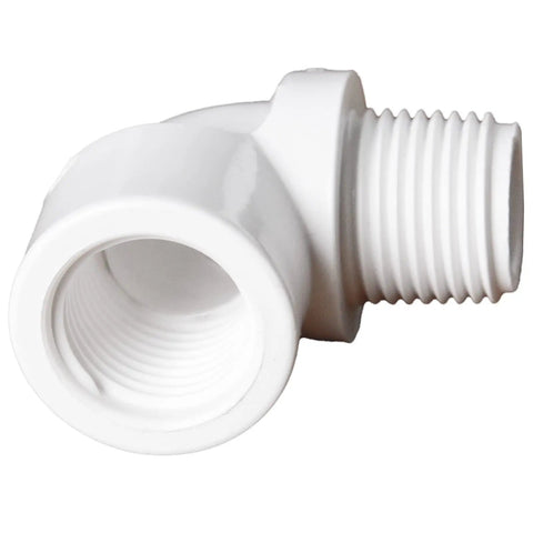10 Pack Half Inch PVC Male To Female 90 Degree Elbow Fittings MIPT To FIPT White
