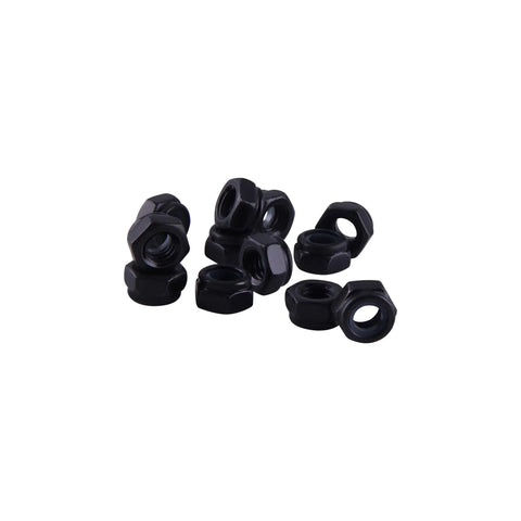 Solid Grip 30 Pack M8 Nylon Insert Lock Nuts showing heavy duty black zinc plated steel for quick sheet metal builds.