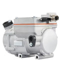 Heavy Duty 48V DC Car AC Compressor For Electric Vehicles Keeping Your Ride Chill With Upgraded Replacement Cooling Unit side view showing ports and connections.