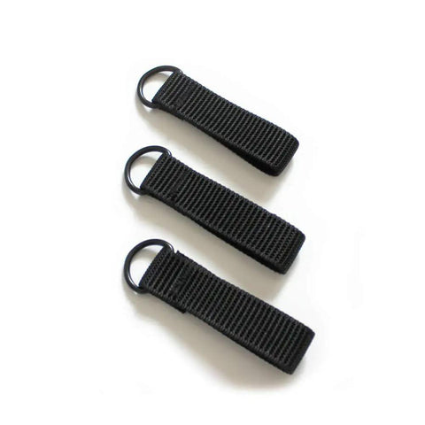 Black 3-pack loops for Padded Tool Belt Suspenders Three Point Support With Three Pack Loops, arranged vertically on white background.