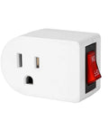 Grounded Outlet With On Off Switch Wall Tap Adapter Single Outlet Power Switch 15A 125V 1875W 3 Prong Plug ETL Listed White