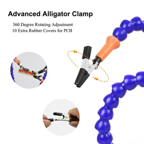 Must Have Handy Pro Tabletop Clamp Base Helping Hands Soldering Third Hand Tool with alligator clamp and rotating arm