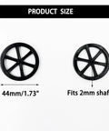 10Pcs 44Mm Model Toy Wheel Set With 5Pcs Shafts And Round Rod Axles For Diy Rc Cars Trucks And Robots Fits 2Mm Shafts Black Finish