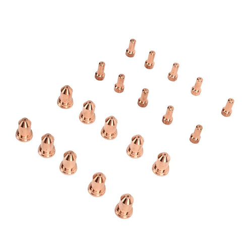 20 Piece Brass Plasma Electrode Tip Kit For PT80 IPT 80 PTM 80 Plasma Cutters Replacement Parts Includes 10 Electrodes And 10 Nozzles