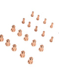 Super Cool 20Pcs Replacement Kit With Plasma Electrode Tips And Brass Nozzles For PT80 IPT-80 PTM-80 Cutter Torch, copper nozzles arranged on a white background.