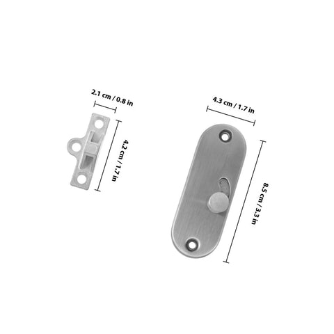 Sliding Barn Door Lock Privacy Latch With Screws Rust Resistant Outswing Door Security For Bathroom with dimensions shown